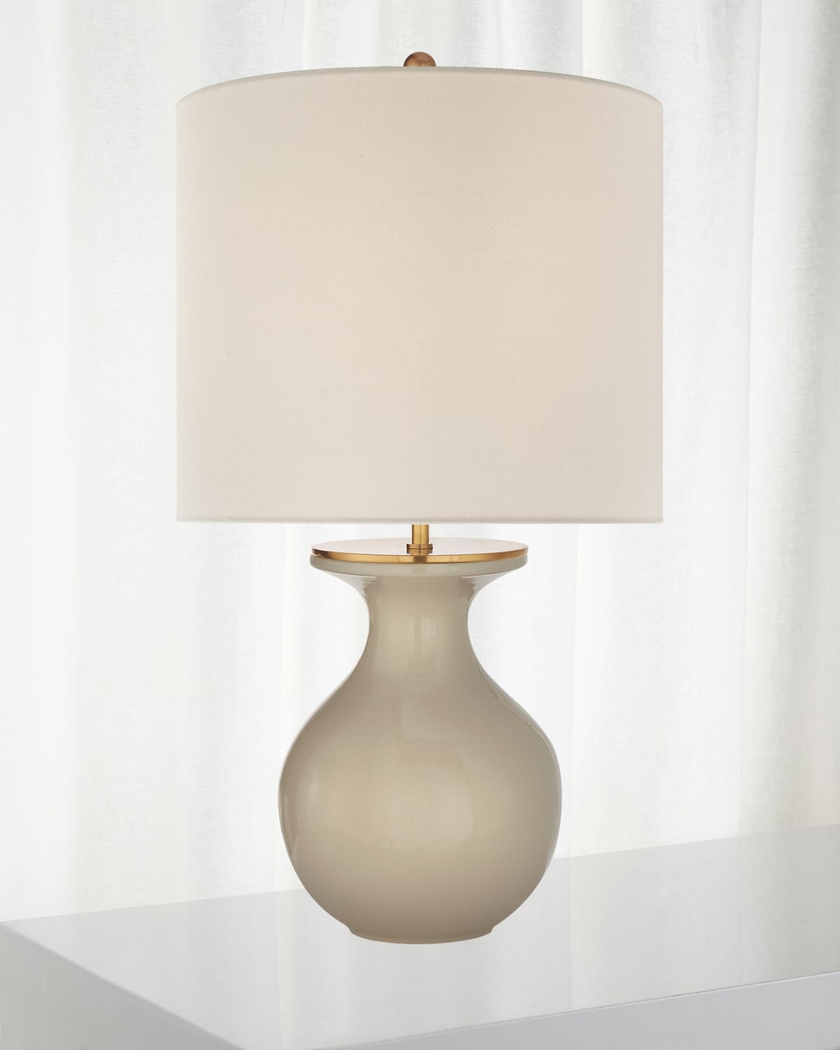 Shop Visual Comfort Signature Albie Small Desk Lamp In Gray