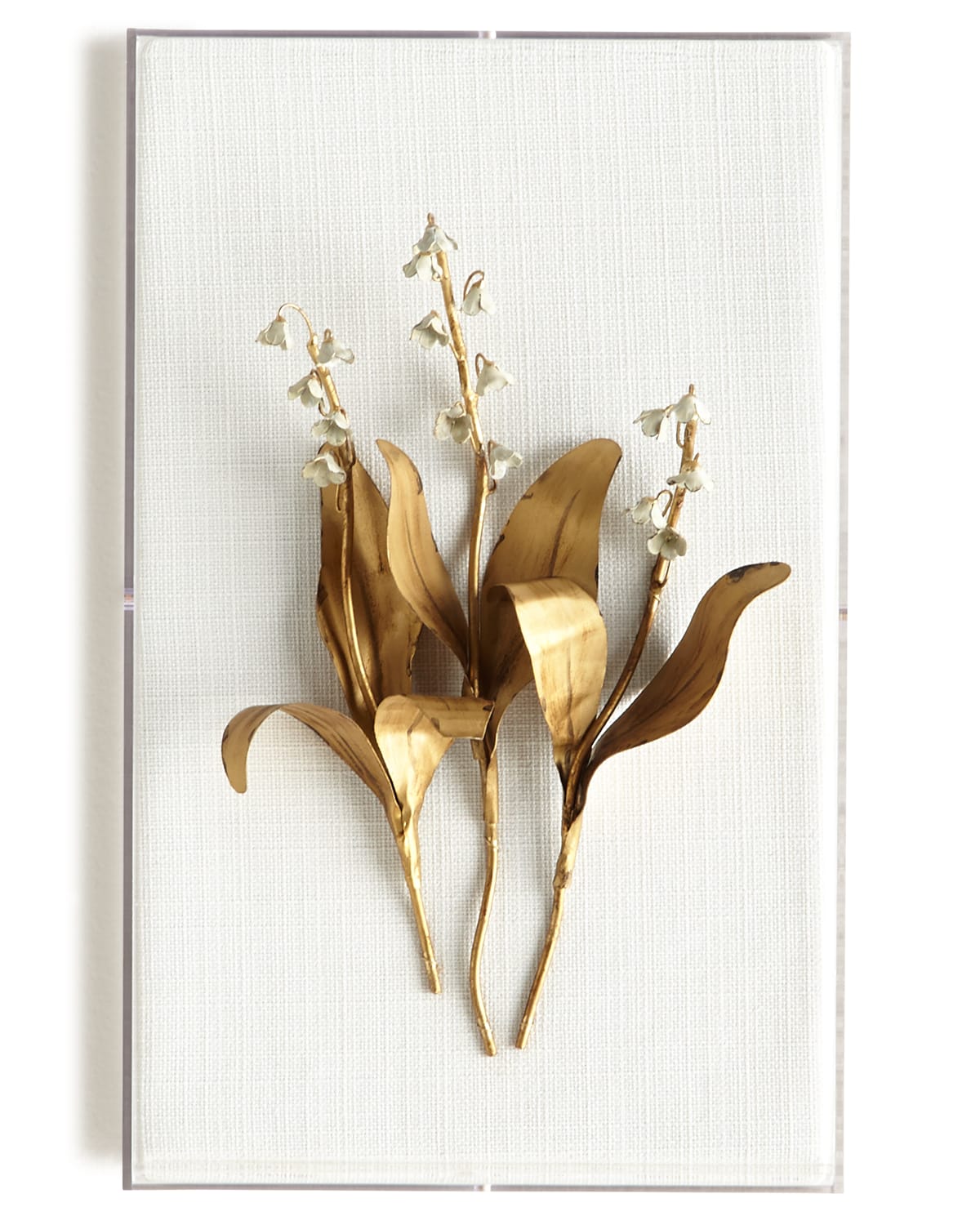 TOMMY MITCHELL ORIGINAL GILDED LILY OF THE VALLEY ON LINEN