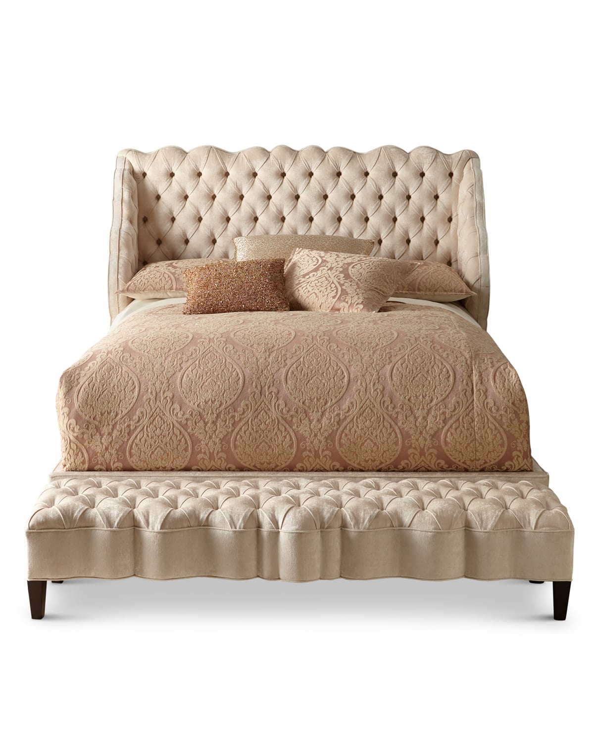Haute House Madelena Wingback California King Bed In Ivory