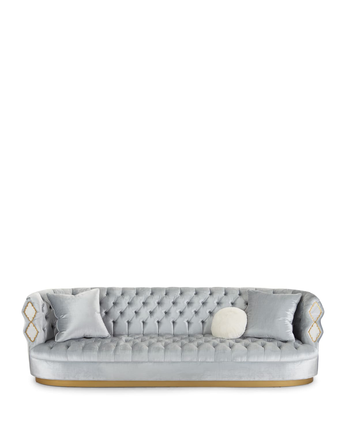 Haute House Elisa Marble Inlay Tufted Sofa, 113"