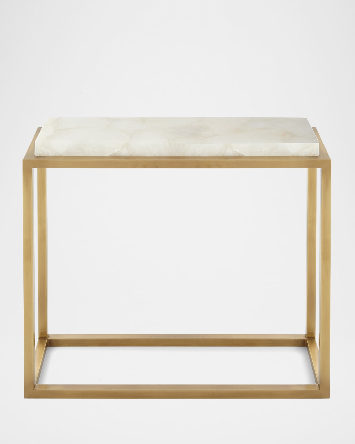 John-richard Collection Calcite Antiqued Brass Accent Table