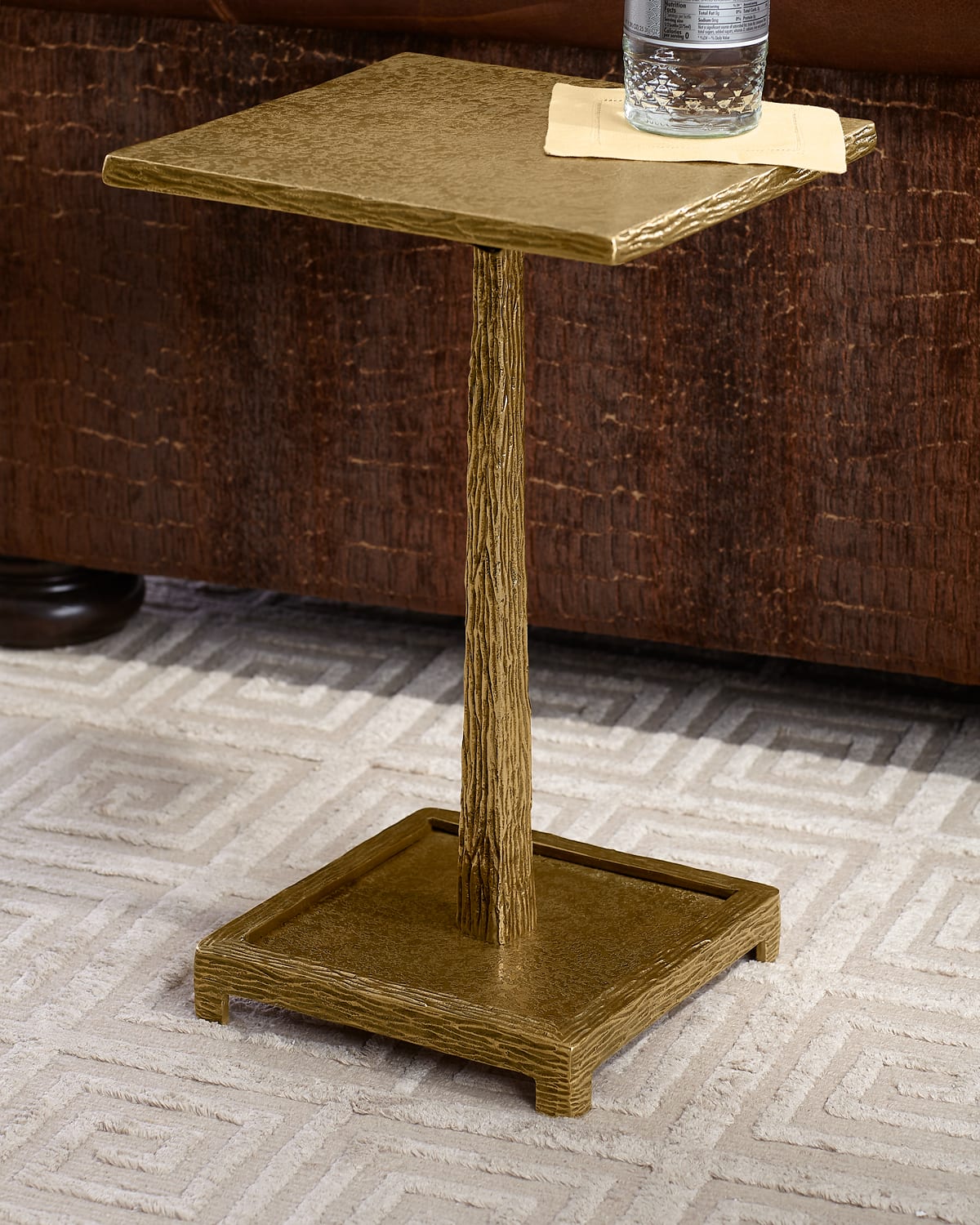 John-richard Collection Textured Antiqued Brass Martini Table