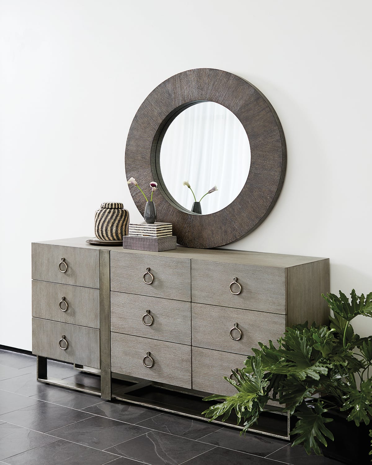 Bernhardt T Linea Round Mirror