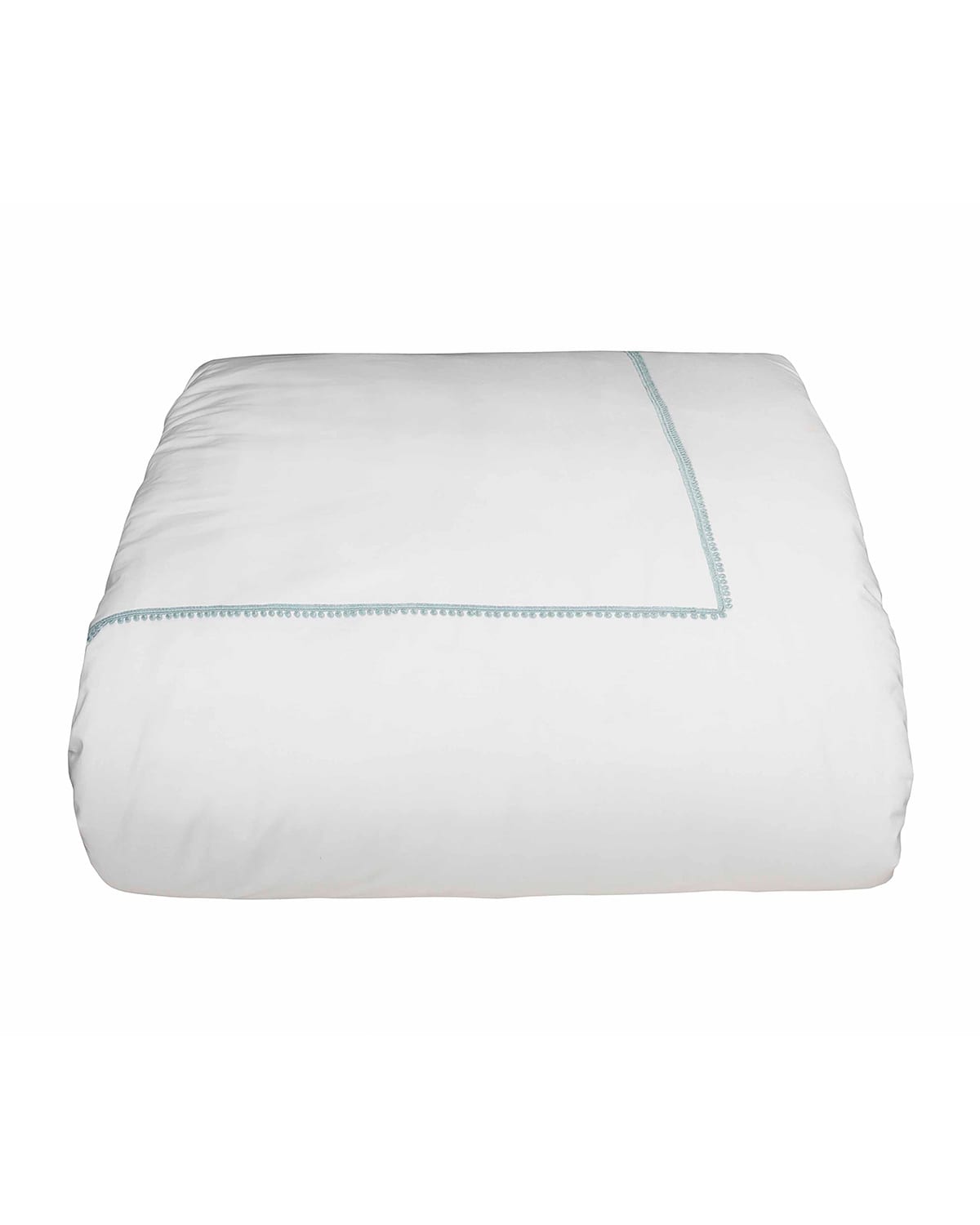 Shop Bovi Fine Linens Bitsy Dots Full/queen Duvet Cover, White/aqua In White/ Aqua