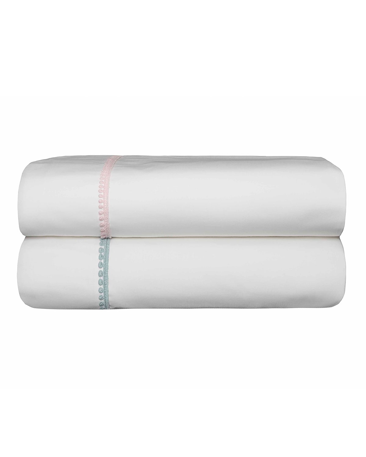 Shop Bovi Fine Linens Bitsy Dots King Sheet Set, White/aqua In White/ Aqua