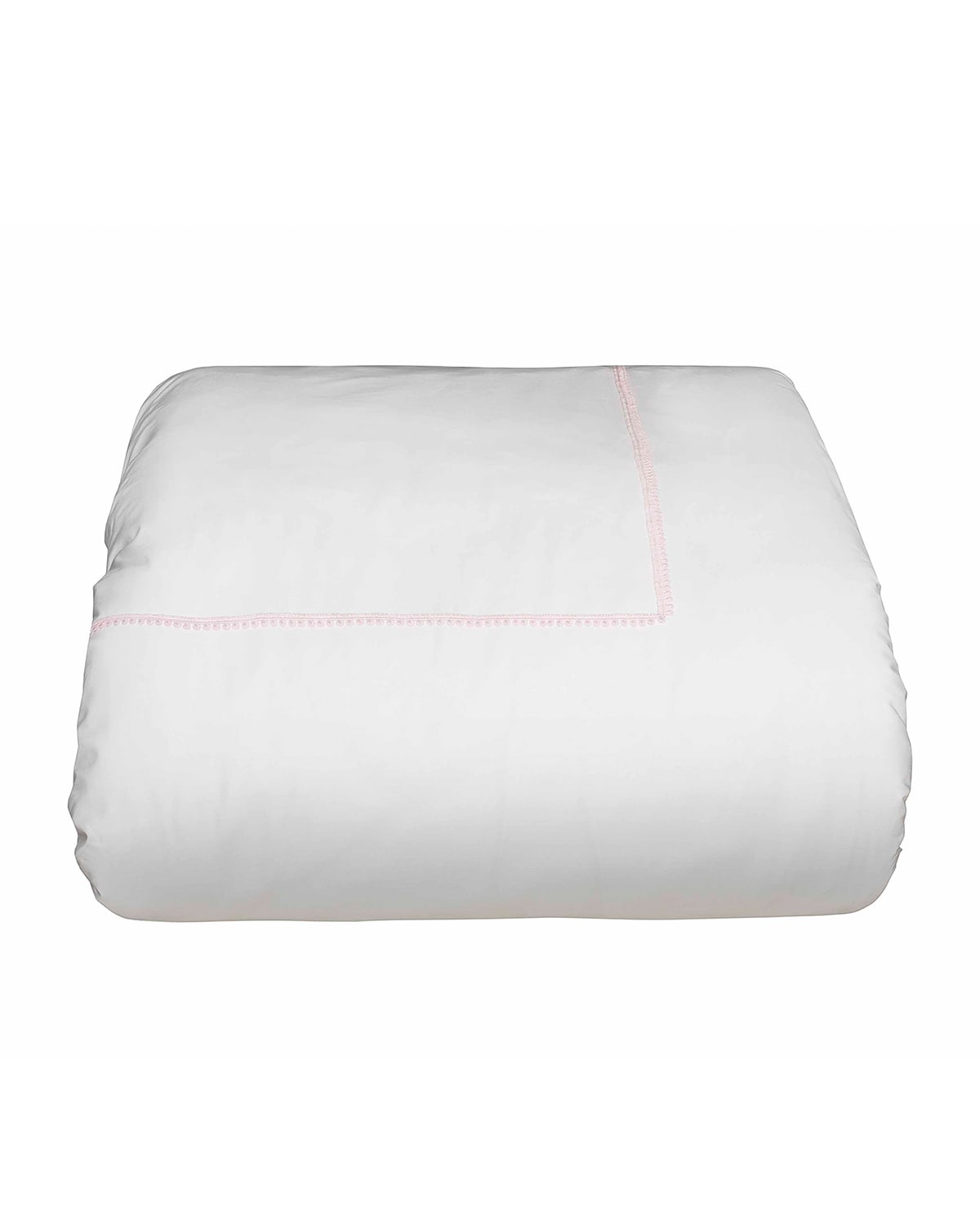 Shop Bovi Fine Linens Bitsy Dots King Duvet Cover, White/light Pink In White/ Light Pink