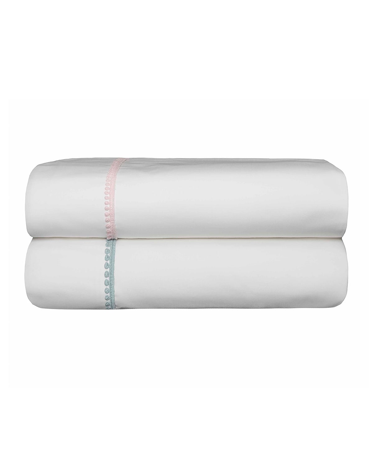 Shop Bovi Fine Linens Bitsy Dots Twin Sheet Set, White/light Pink In White/ Light Pink