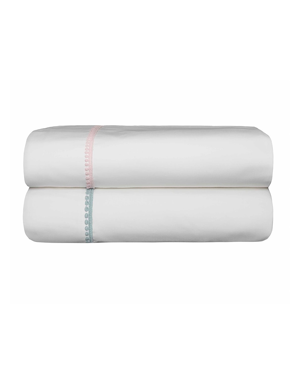 Shop Bovi Fine Linens Bitsy Dots Full/queen Sheet Set, White/light Pink In White/ Light Pink
