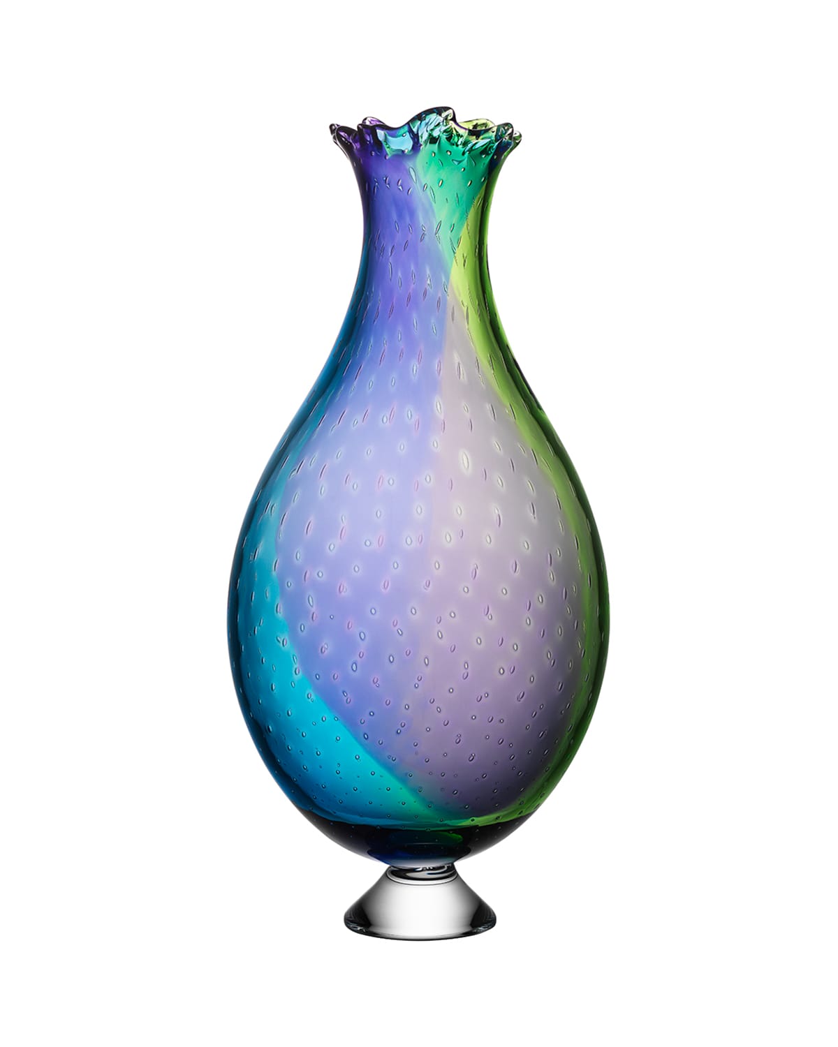 Kosta Boda Poppy Vase In Purple/green