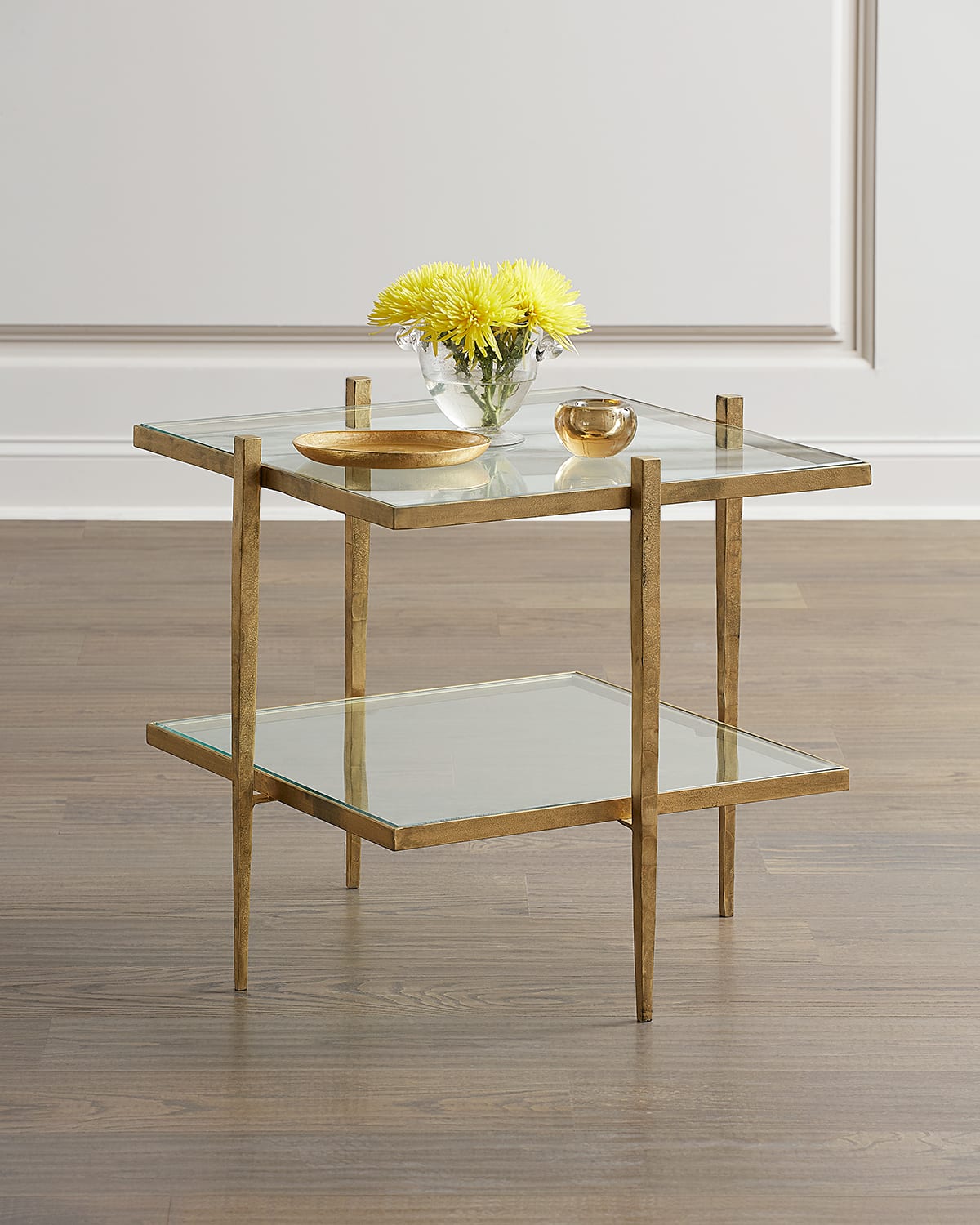 Global Views Laforge Antiqued Gold End Table
