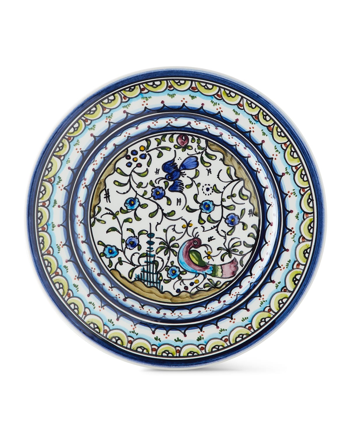 Neiman Marcus Pavoes Blue And Green Salad Plates, Set Of 4