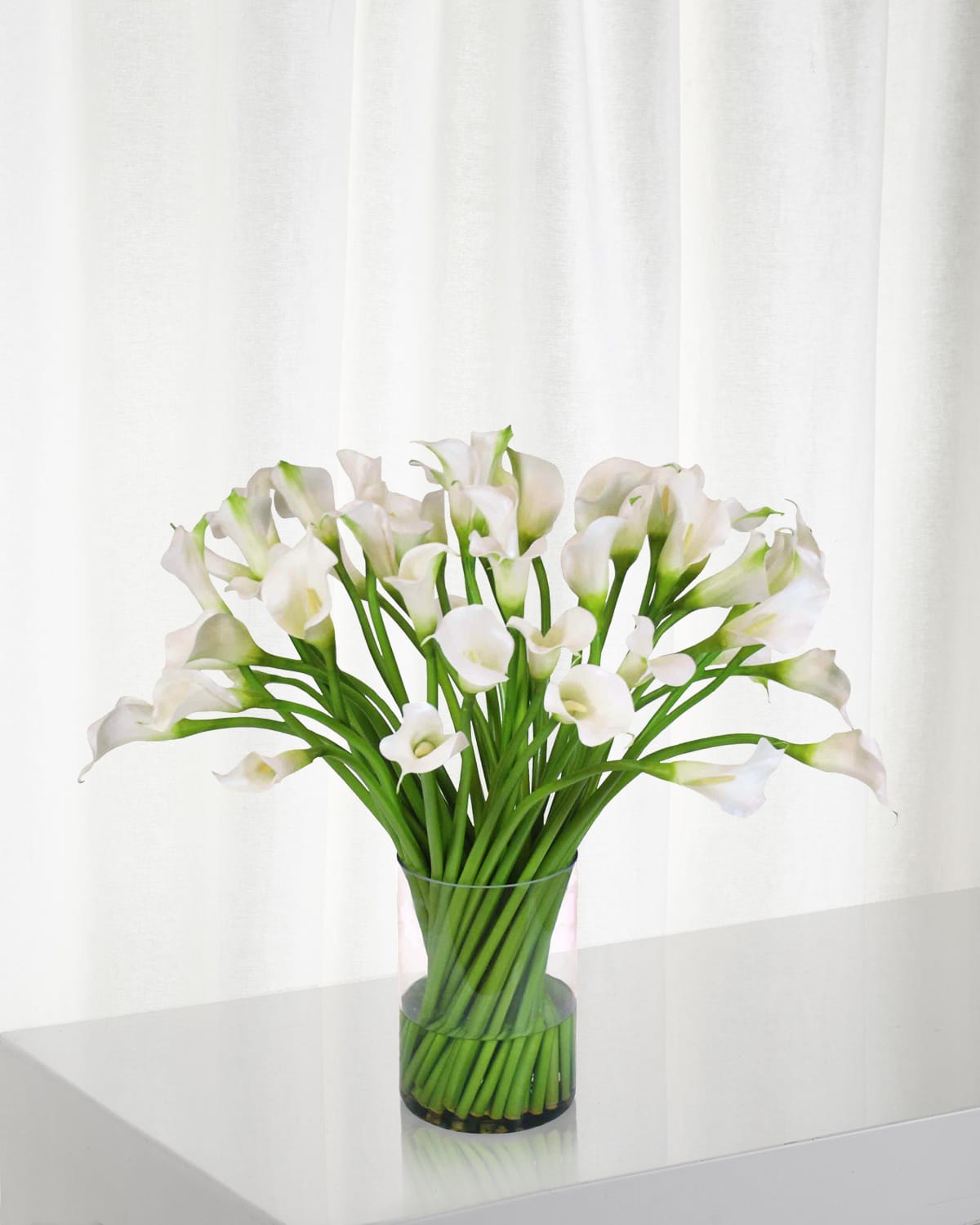 Shop Winward Home Calla Lily In Clear Cylinder Vase In Two Tone White