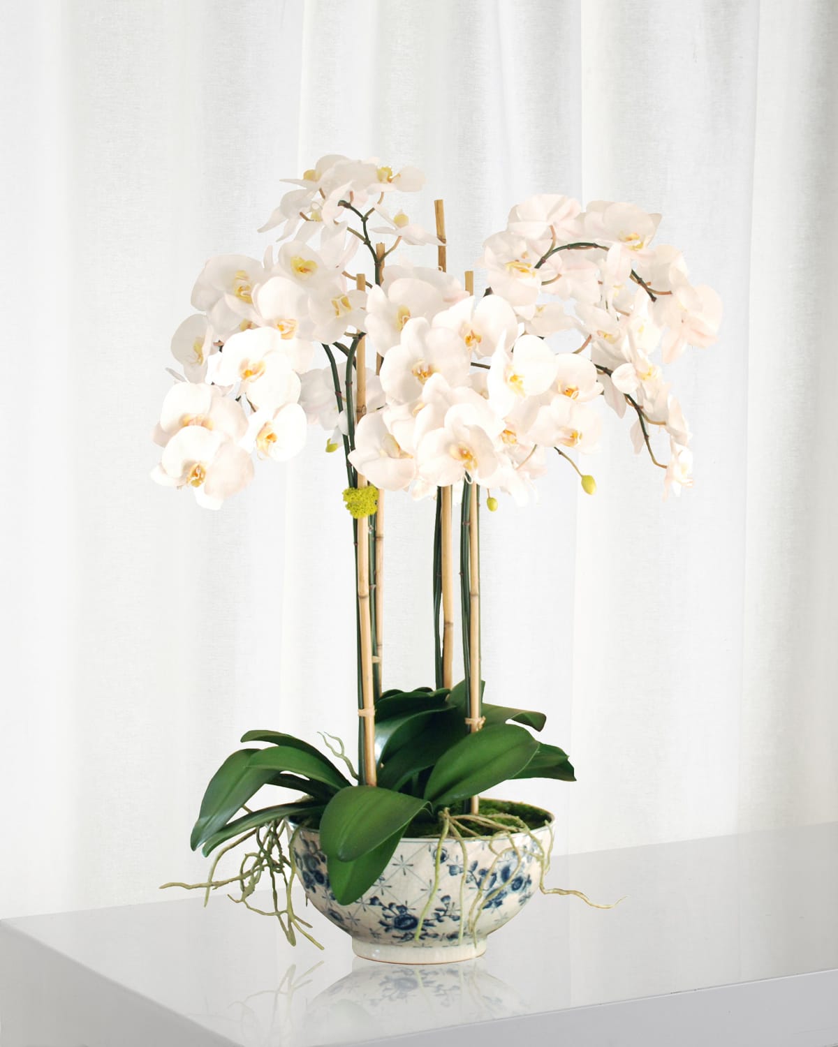 Shop Winward Home Phalaenopsis In Rose Trellis Bowl In White