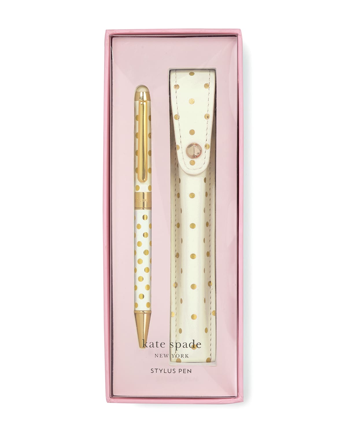 Shop Kate Spade Polka-dot Stylus Pen And Case In Grasscloth
