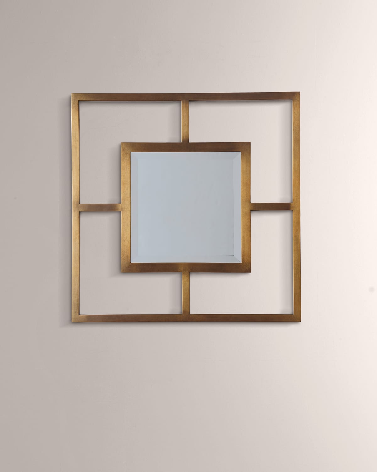 Port 68 Cairo Brass Open Frame Mirror In Gold