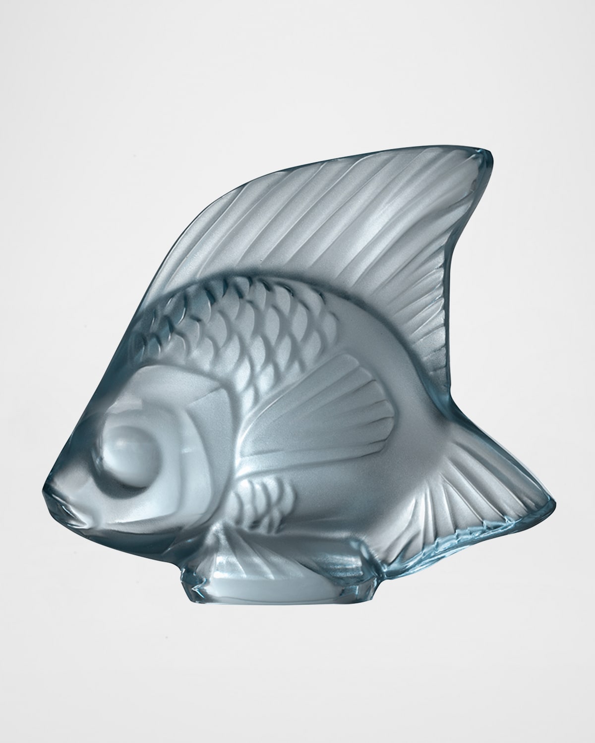Lalique Fish Sculpture, Persepolis Blue In Light Blue