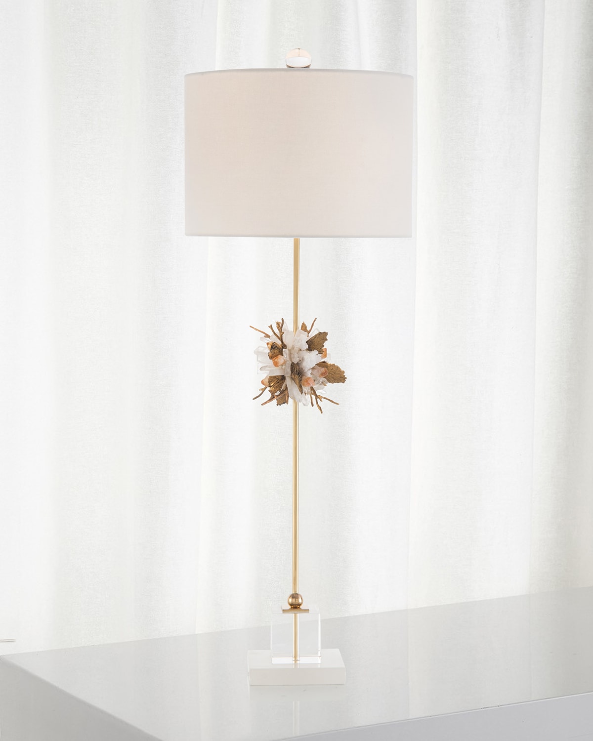 Shop John-richard Collection Organic Stones Buffet Lamp In Gold