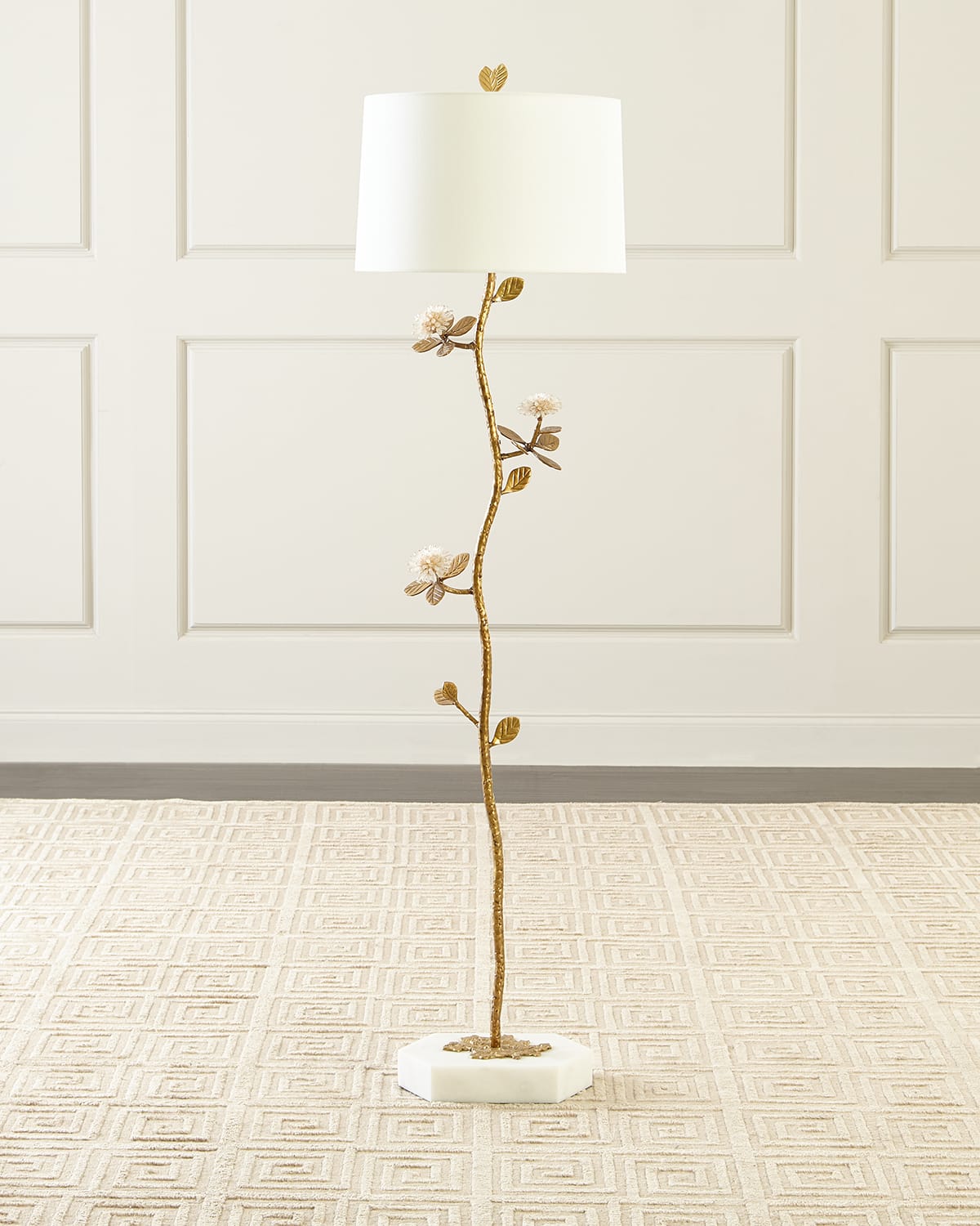 Shop John-richard Collection Quartz Bloom Floor Lamp In Gold