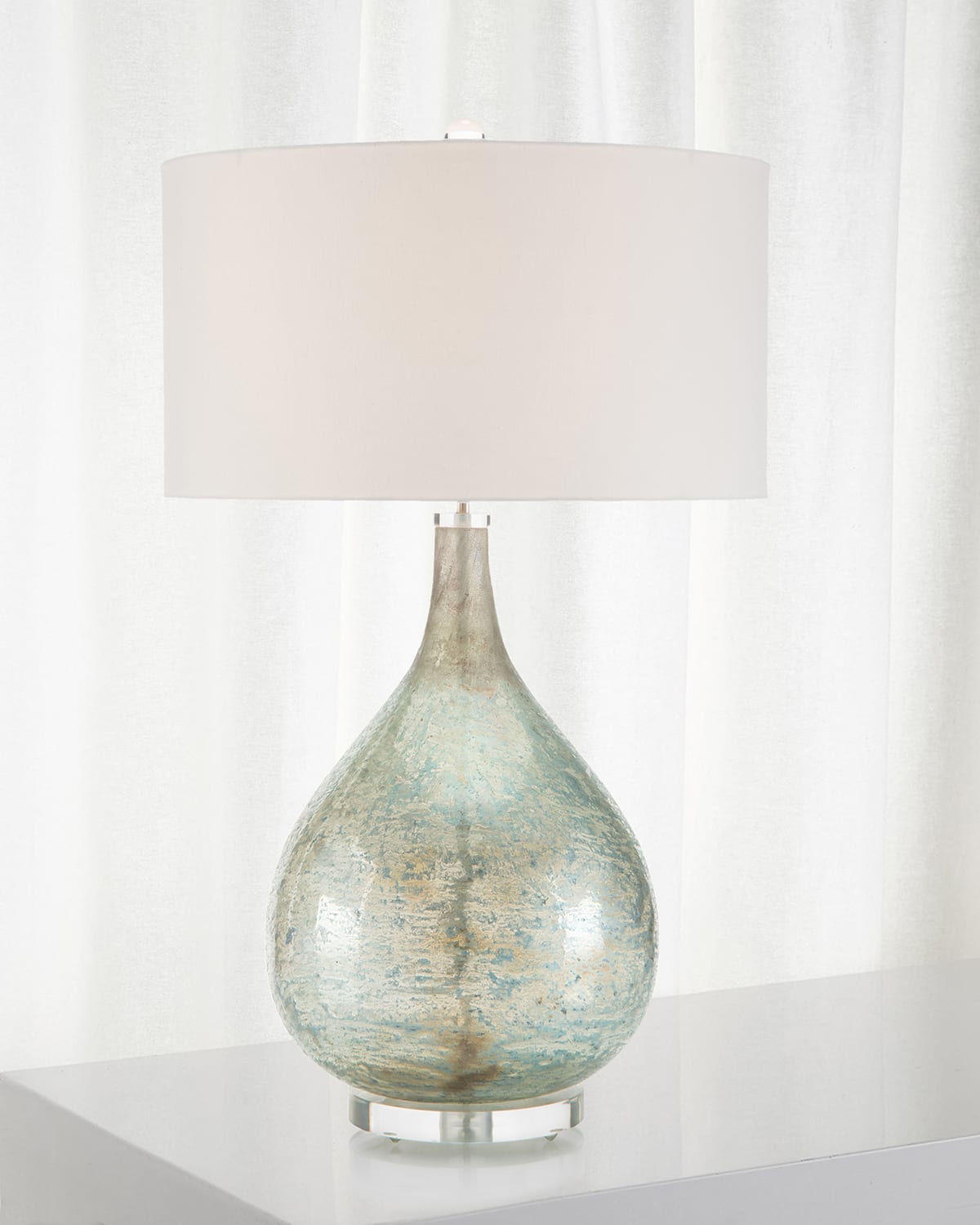 John-richard Collection Deep Ocean Blue Table Lamp In Blue