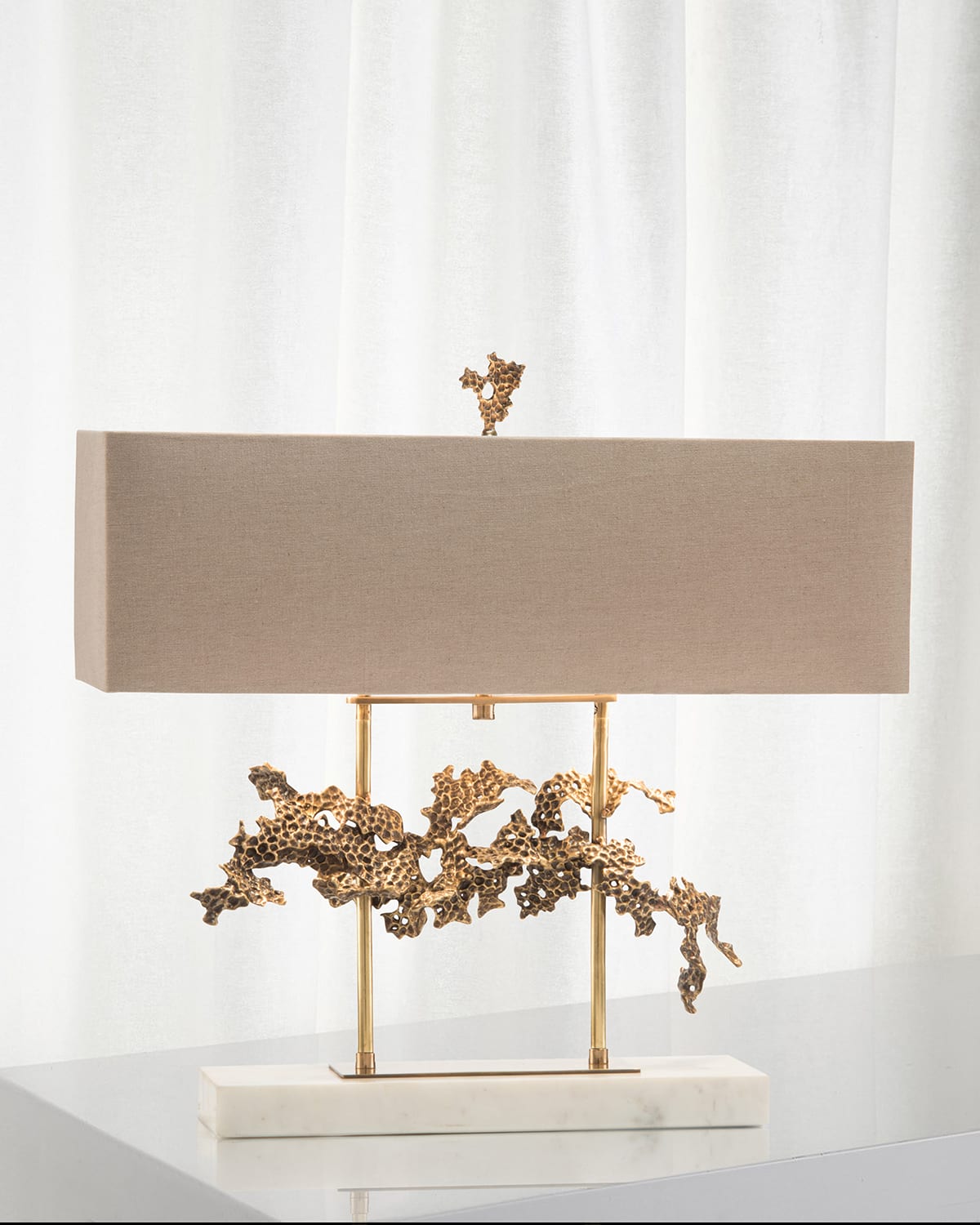 Shop John-richard Collection Sculpted Aperture Table Lamp In Gold