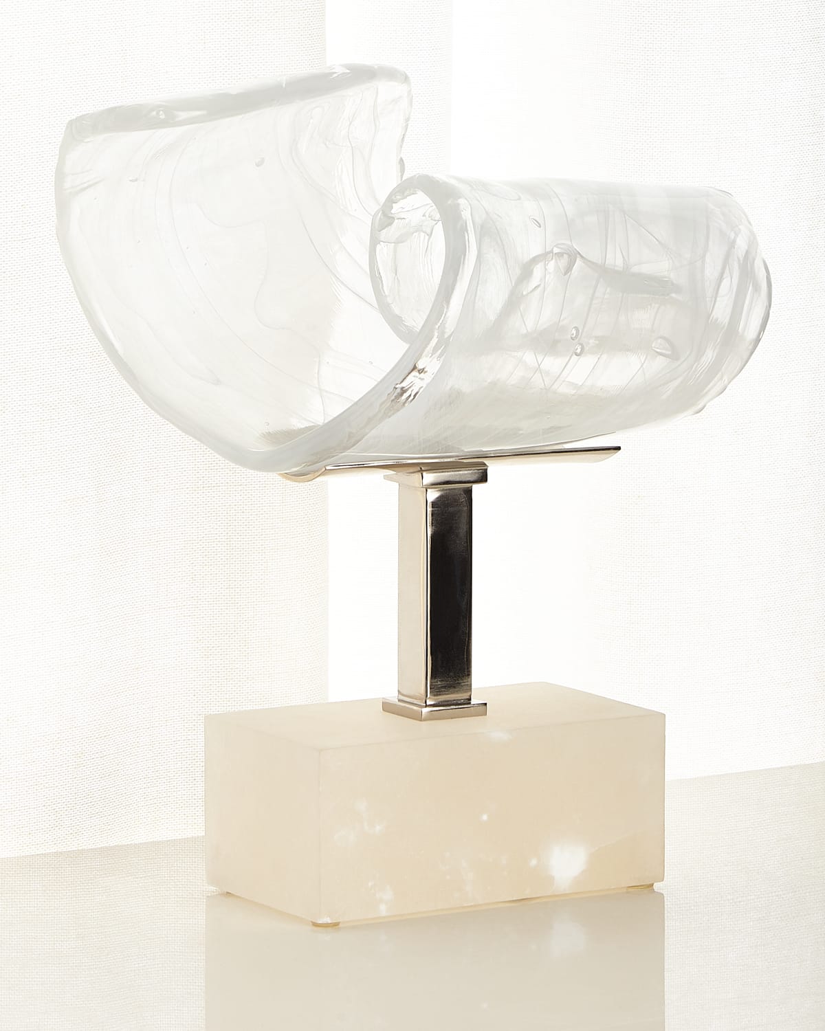 Shop John-richard Collection Horizontal Clear White Glass Sculpture