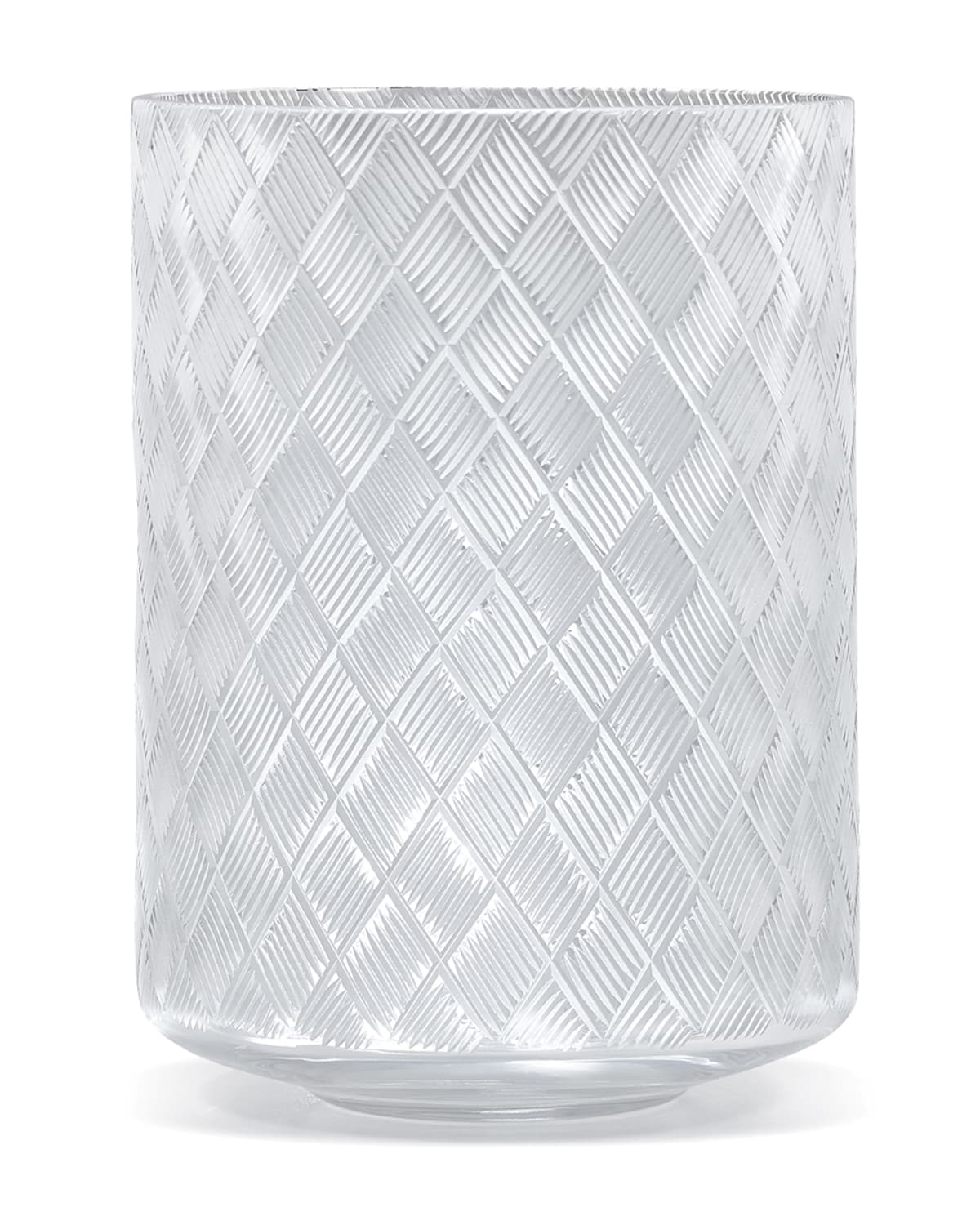 Labrazel Basket Weave Wastebasket In Clear/frost