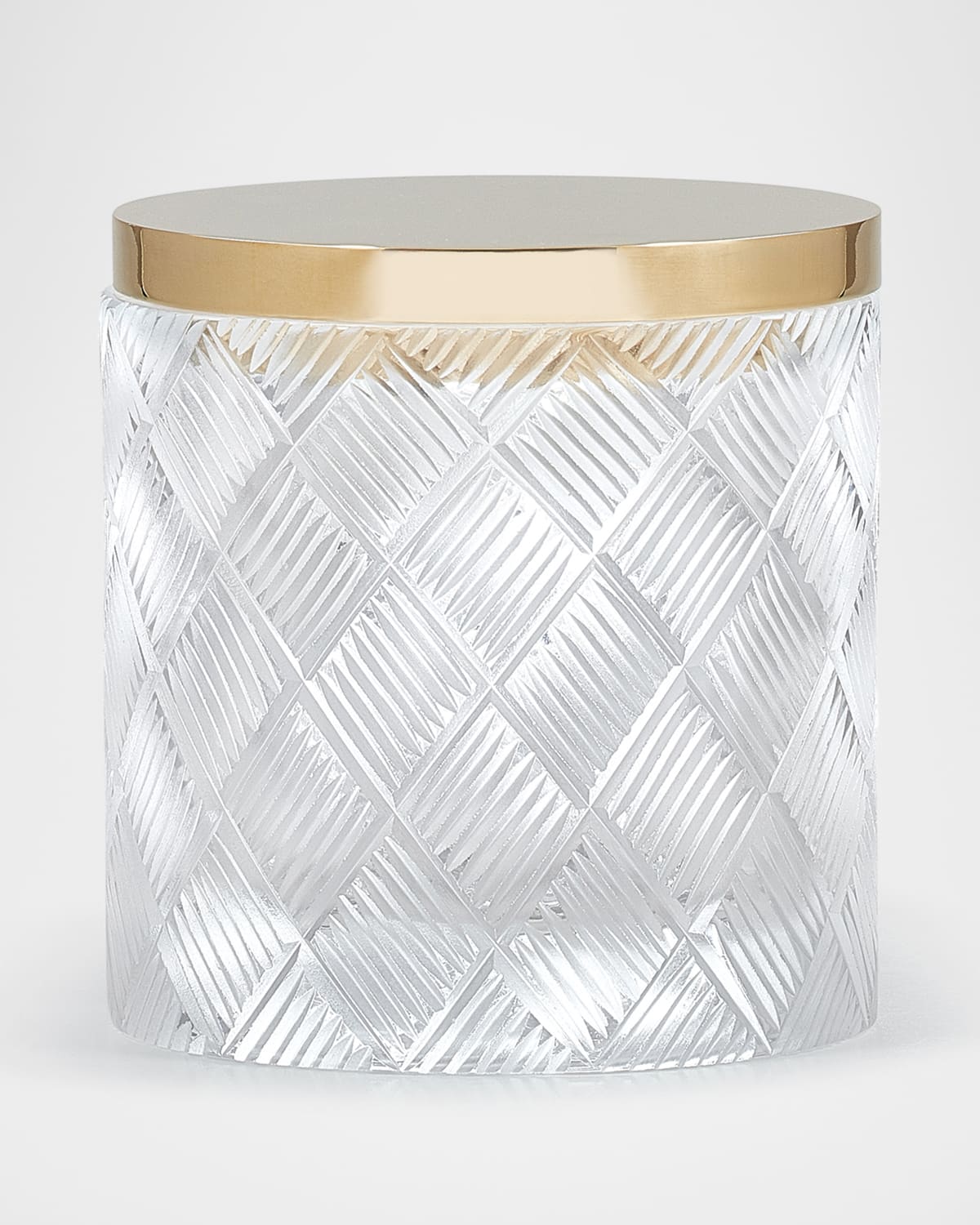 Labrazel Basket Weave Canister In Clr/frost/gold