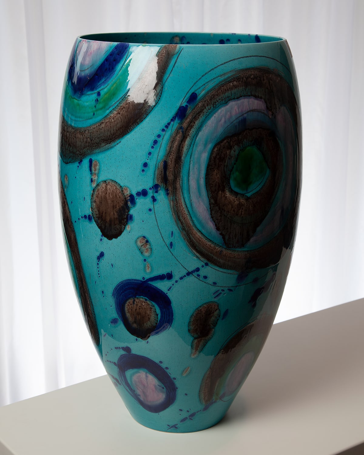 Global Views Blue Spots Vase In Blue