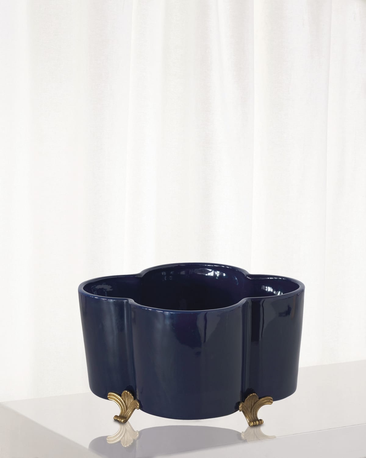 Port 68 Navy Quatrefoil Planter In Blue