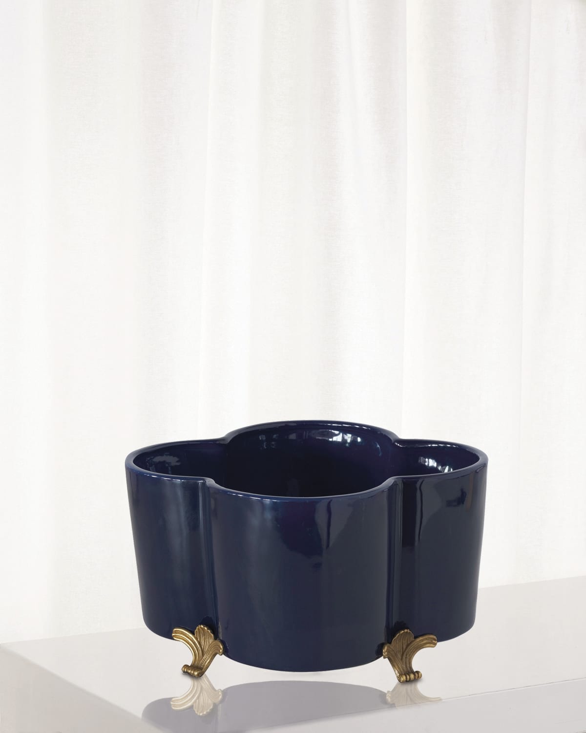 Shop Port 68 Navy Quatrefoil Planter In Blue