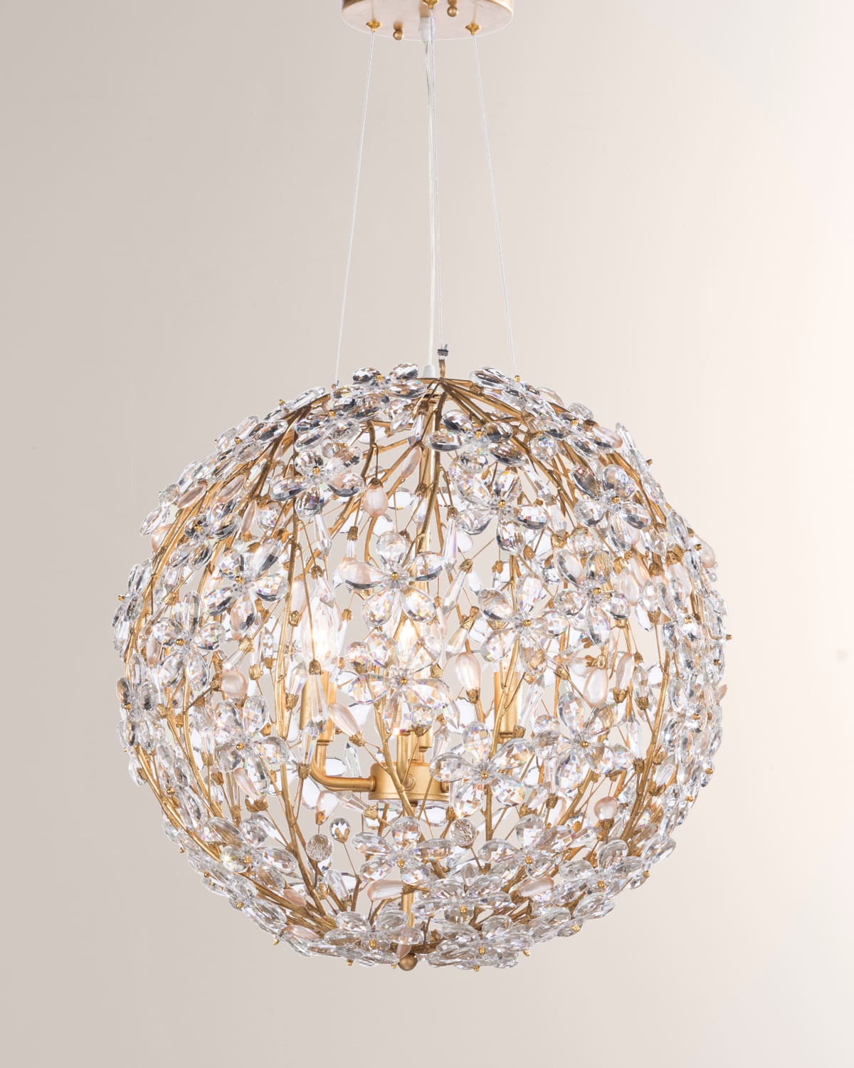 Regina Andrew Small Cheshire Gold Leaf Chandelier In Gold