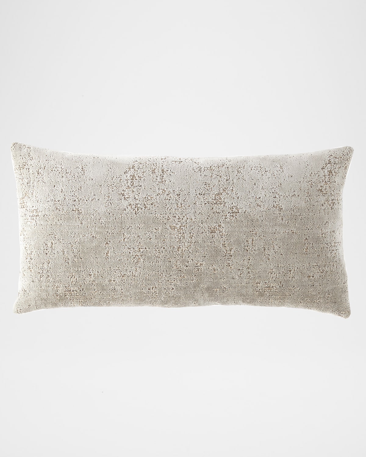 Fino Lino Linen & Lace Velluto Oblong Pillow In Silver