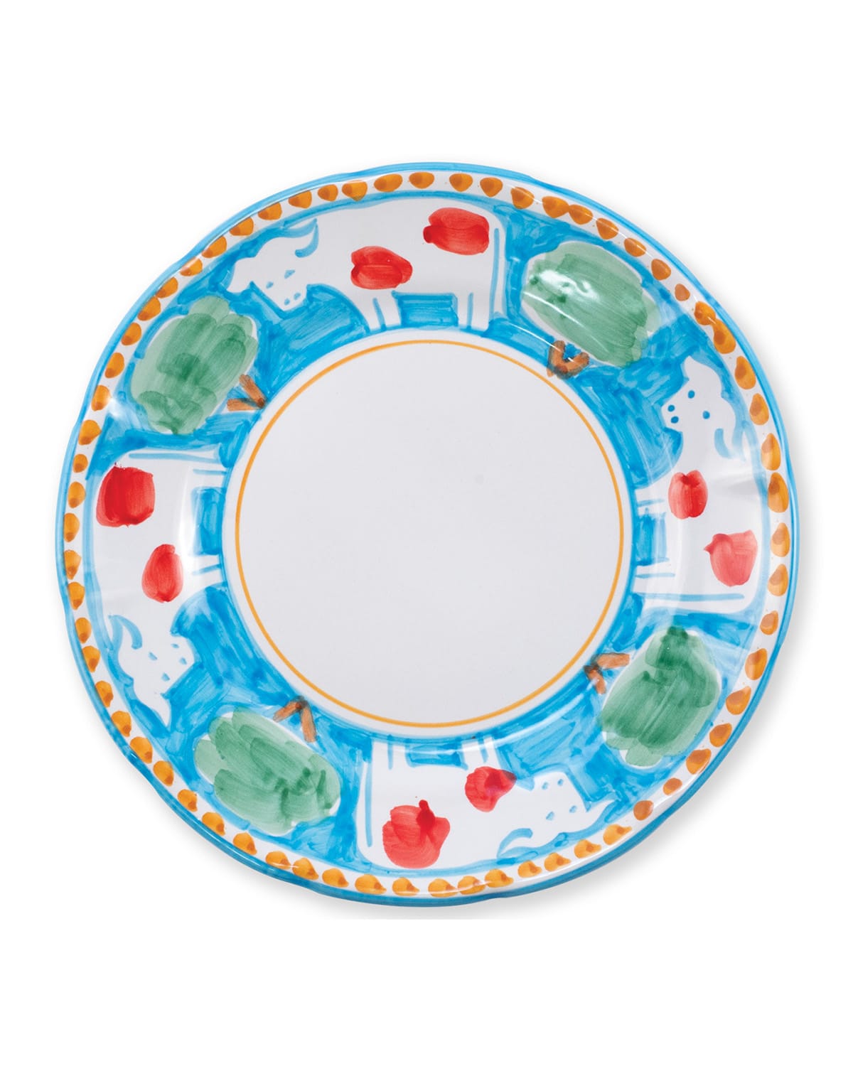 Shop Vietri Campagna Mucca Dinner Plate In Handpainted