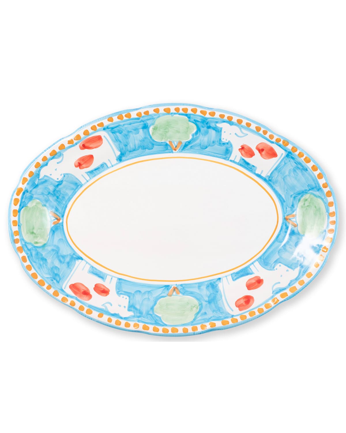 Shop Vietri Campagna Mucca Oval Platter In Handpainted