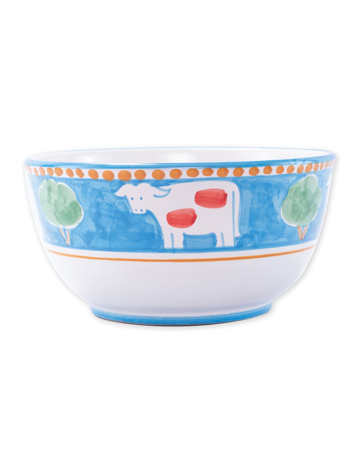 Shop Vietri Campagna Mucca Deep Serving Bowl In Handpainted