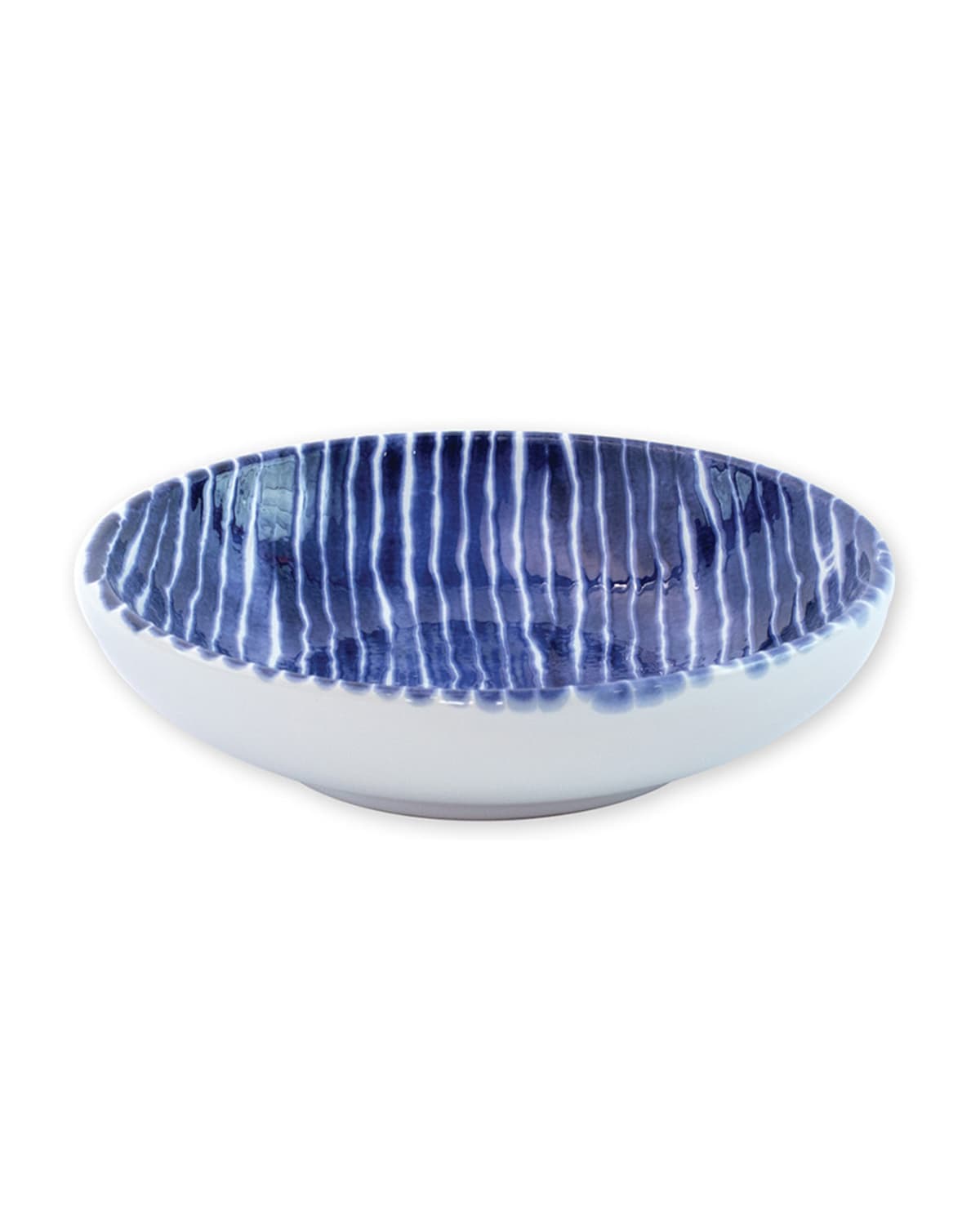 Shop Vietri Santorini Stripe Condiment Bowl In Blue/white