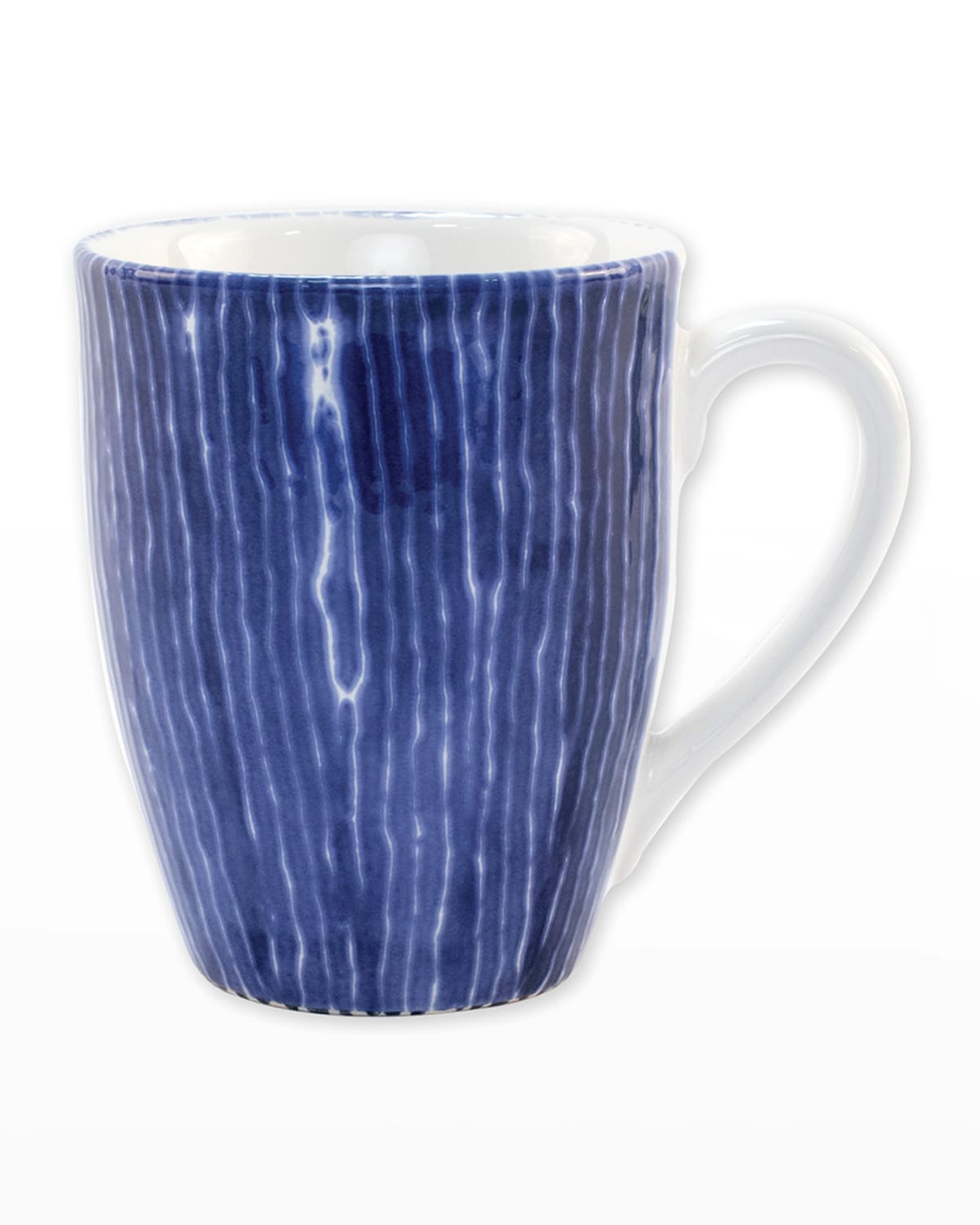Vietri Viva Santorini Ceramic Stripe Mug In Blue/white