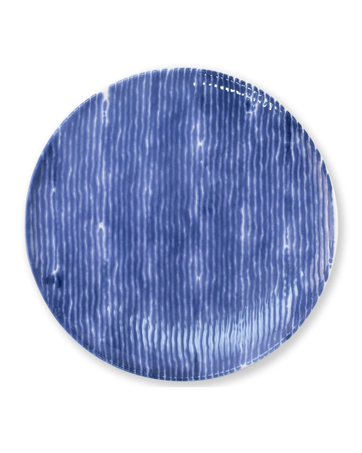 Vietri Santorini Stripe Salad Plate In Blue/white