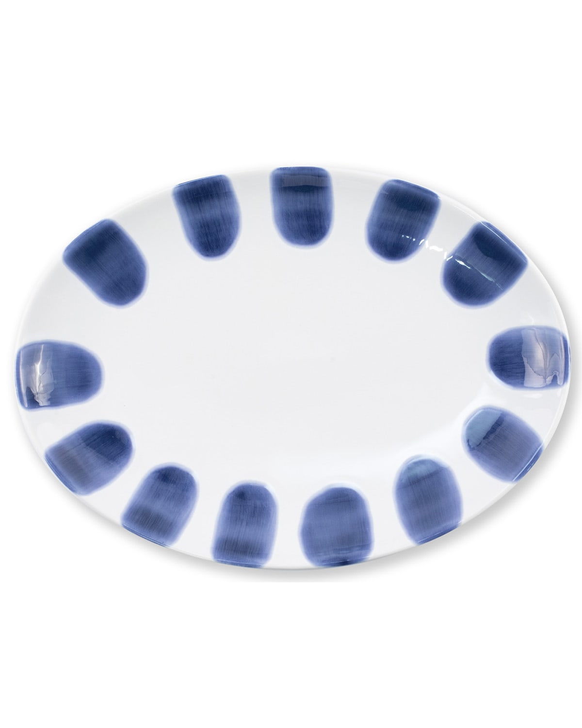 Vietri Santorini Dot Small Oval Platter In Blue