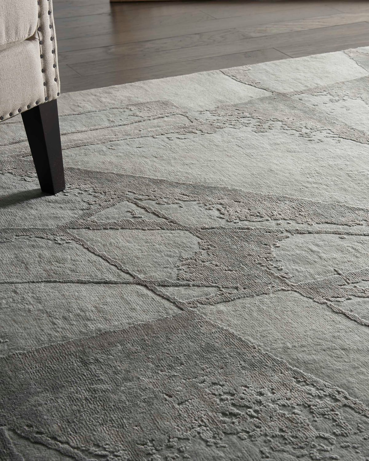 Nourcouture Angulaire Hand-knotted Rug, 10' X 14' In Gray