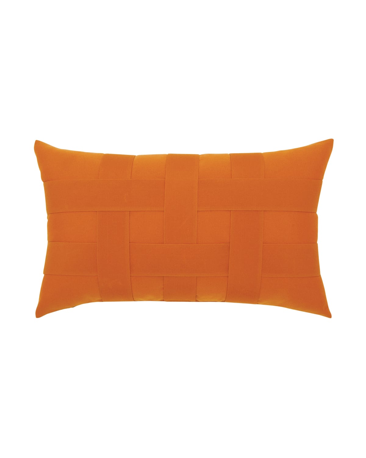 Shop Elaine Smith Basketweave Lumbar Sunbrella Pillow, Orange In Tuscan