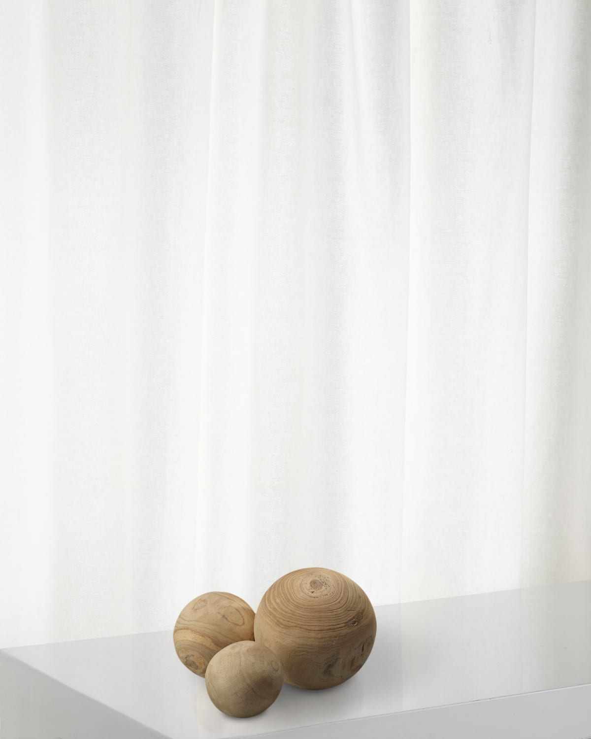 Shop Jamie Young Malibu Wood Balls In Natural Wood, Set Of 3 In Tan