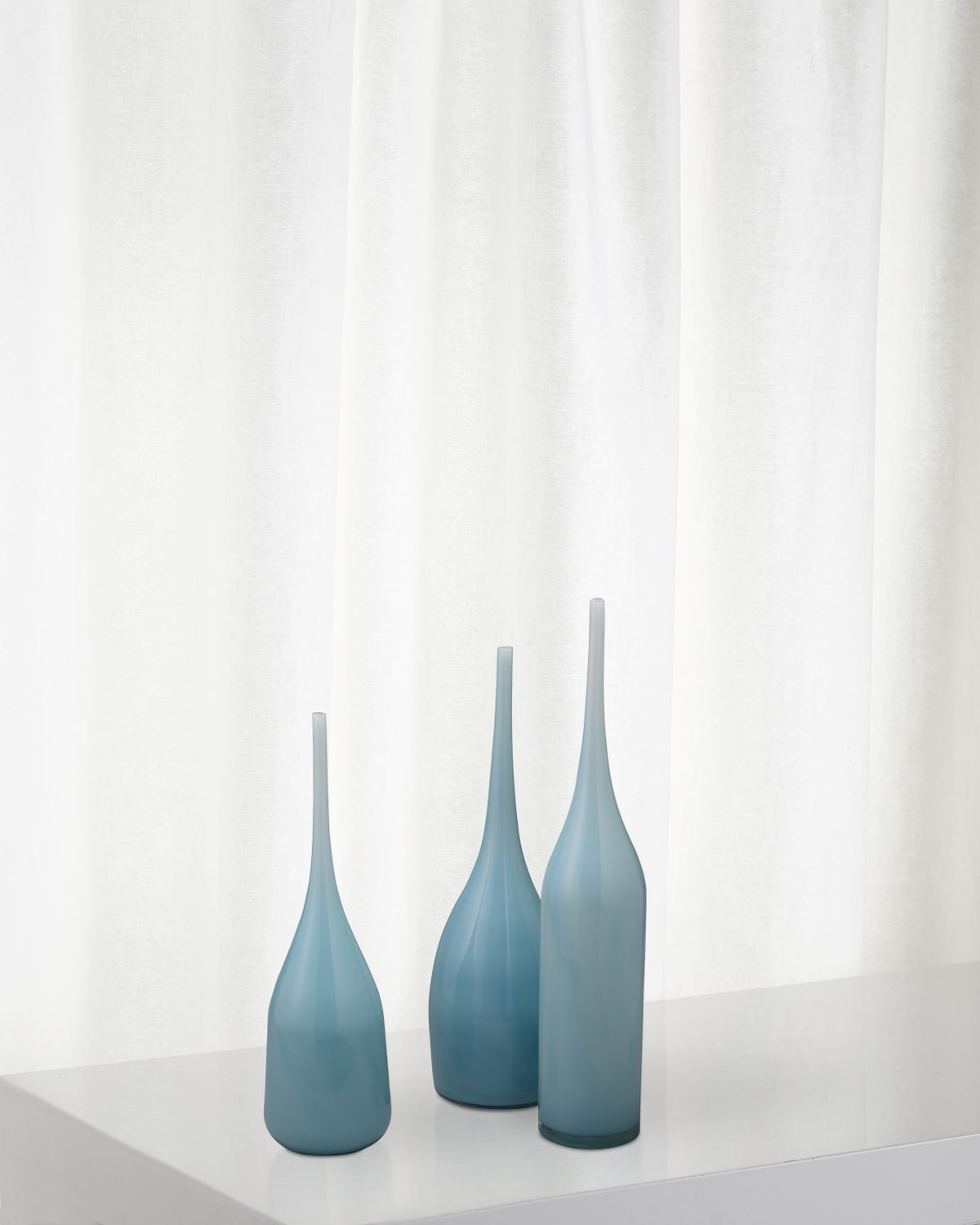 Shop Jamie Young Pixie Decorative Vases In Periwinkle Blue Glass, Set Of 3
