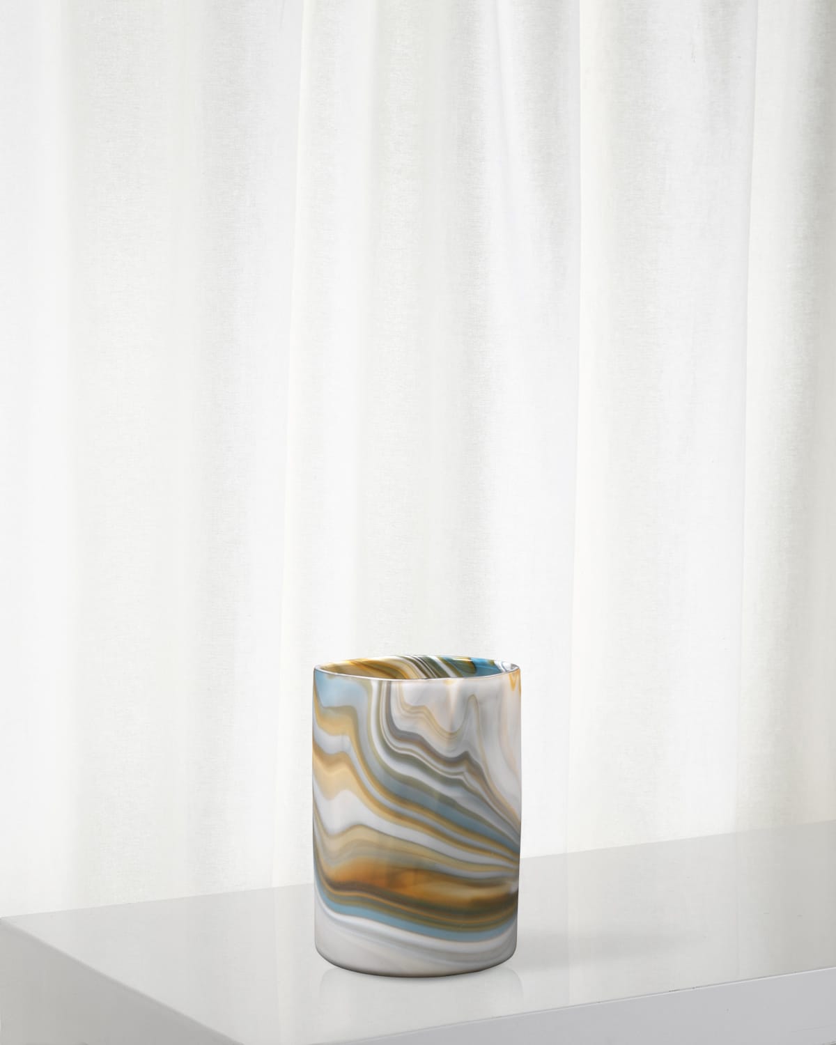 Shop Jamie Young Medium Terrene Vase In Grey Swirl Glass In Multi