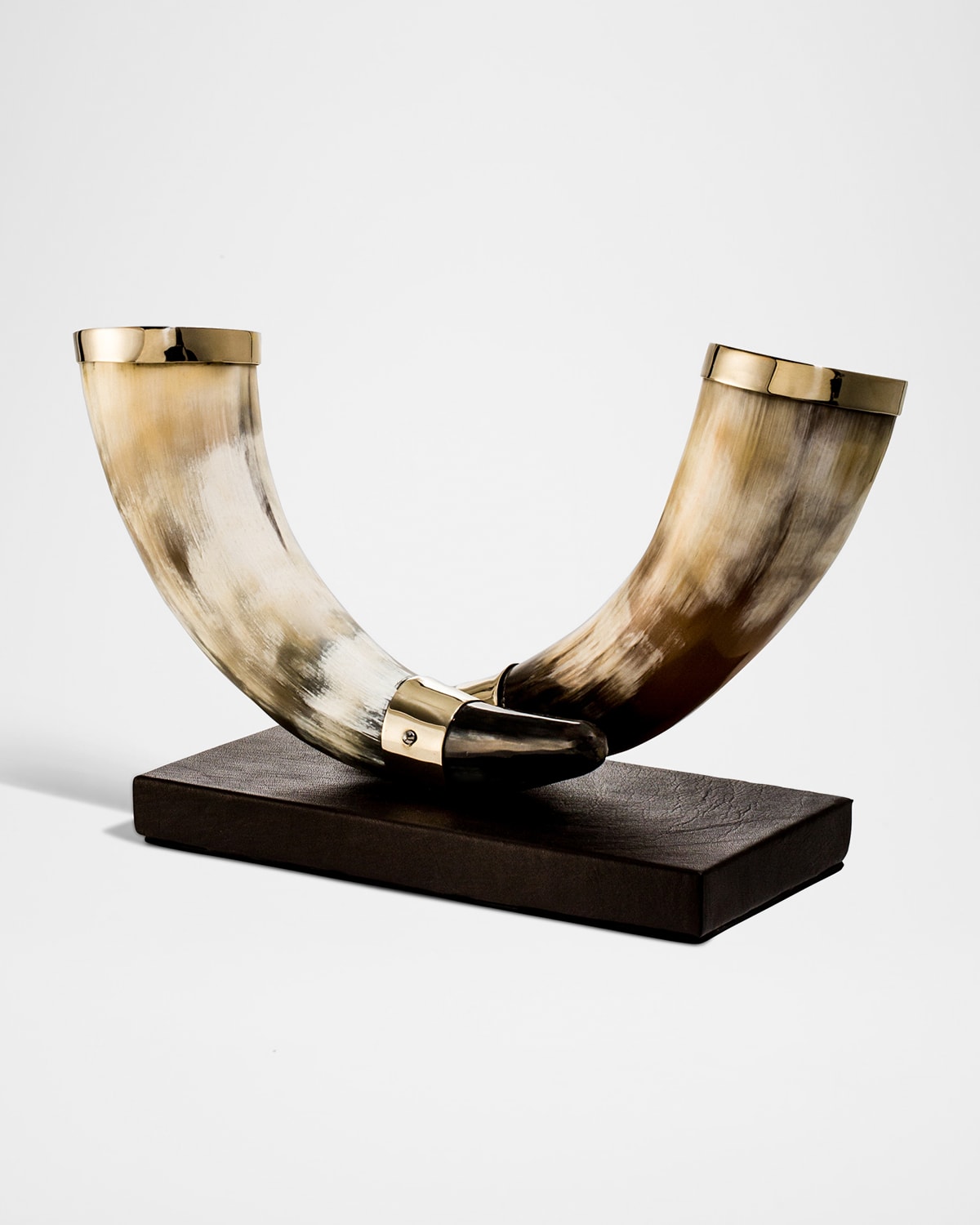 Ladorada Light Bull Horn & Leather Candleholders