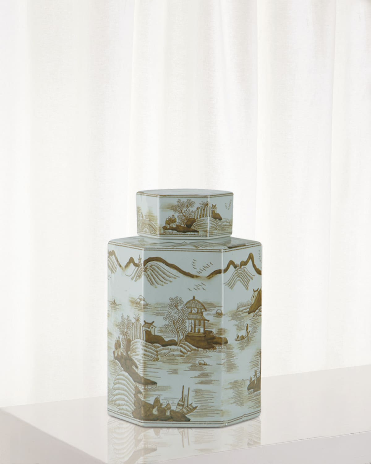 Port 68 Canton Small Jar, Brown In Brown/white