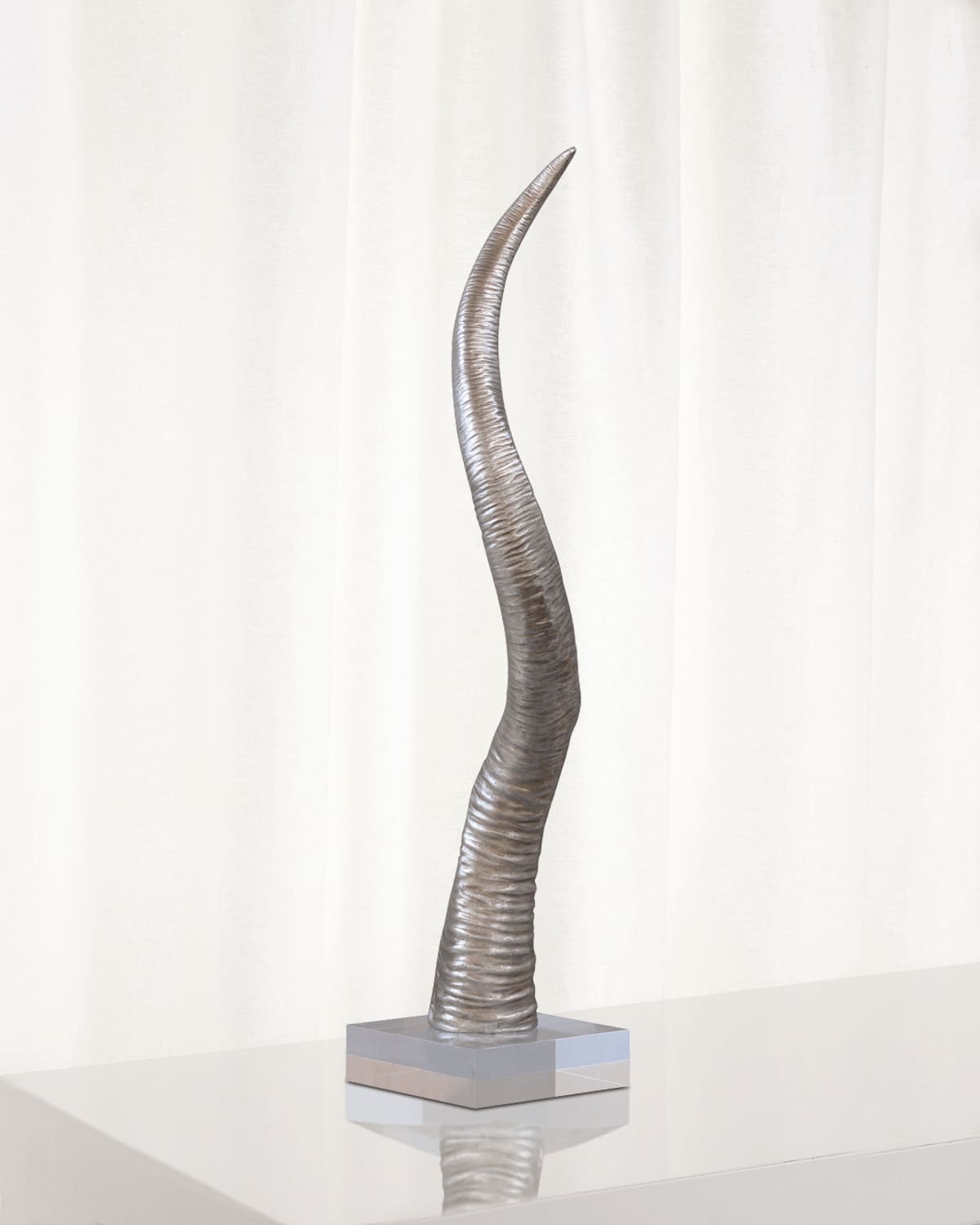 Port 68 Safari Horn Sculpture In Silver