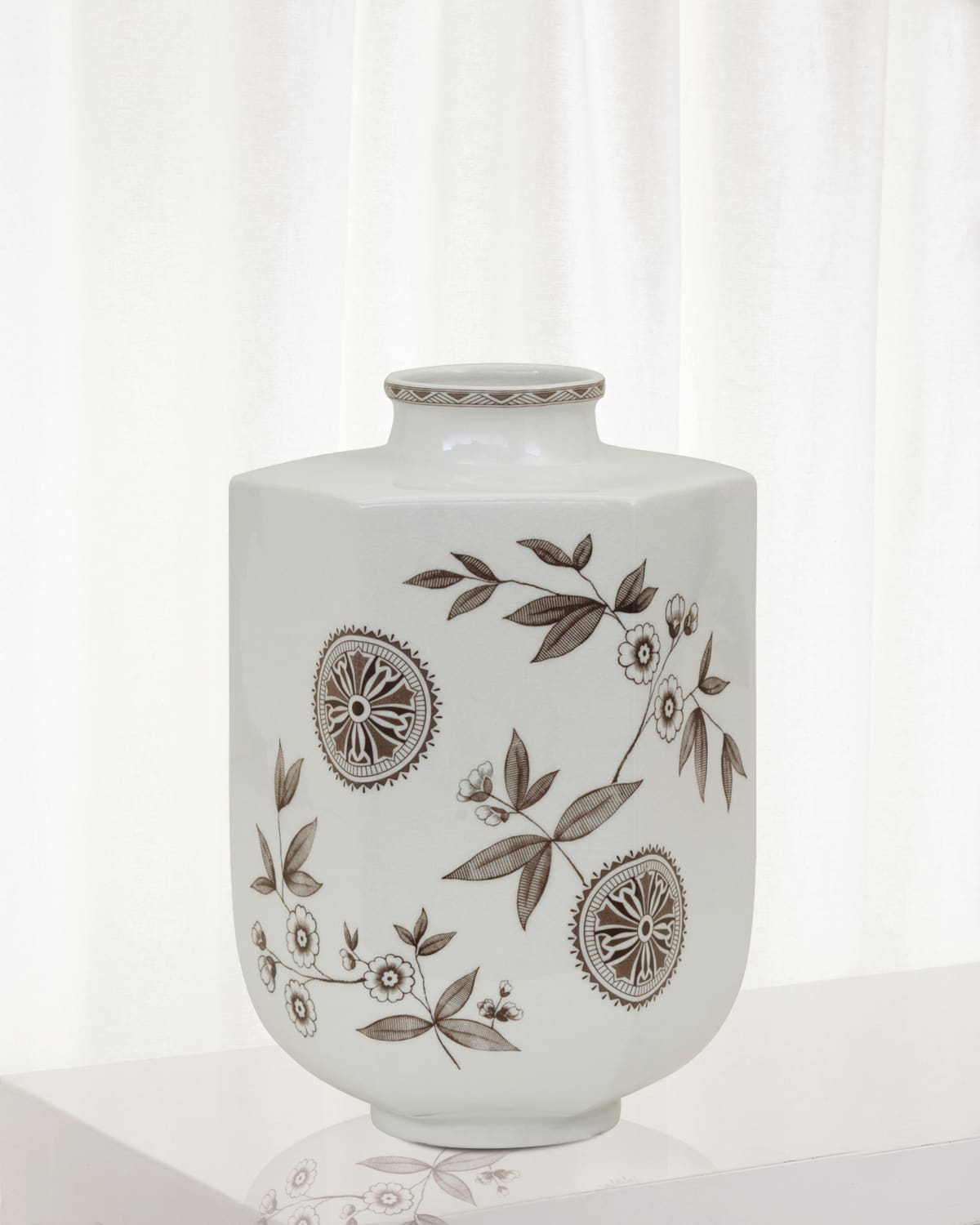 Shop Port 68 Temba Medium Vase, Brown In Brown/white