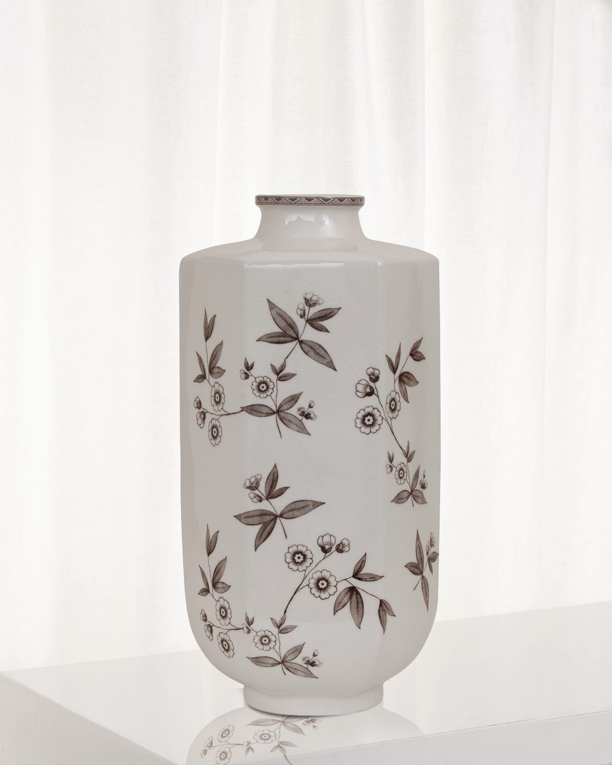 Port 68 Temba Large Vase, Brown In White