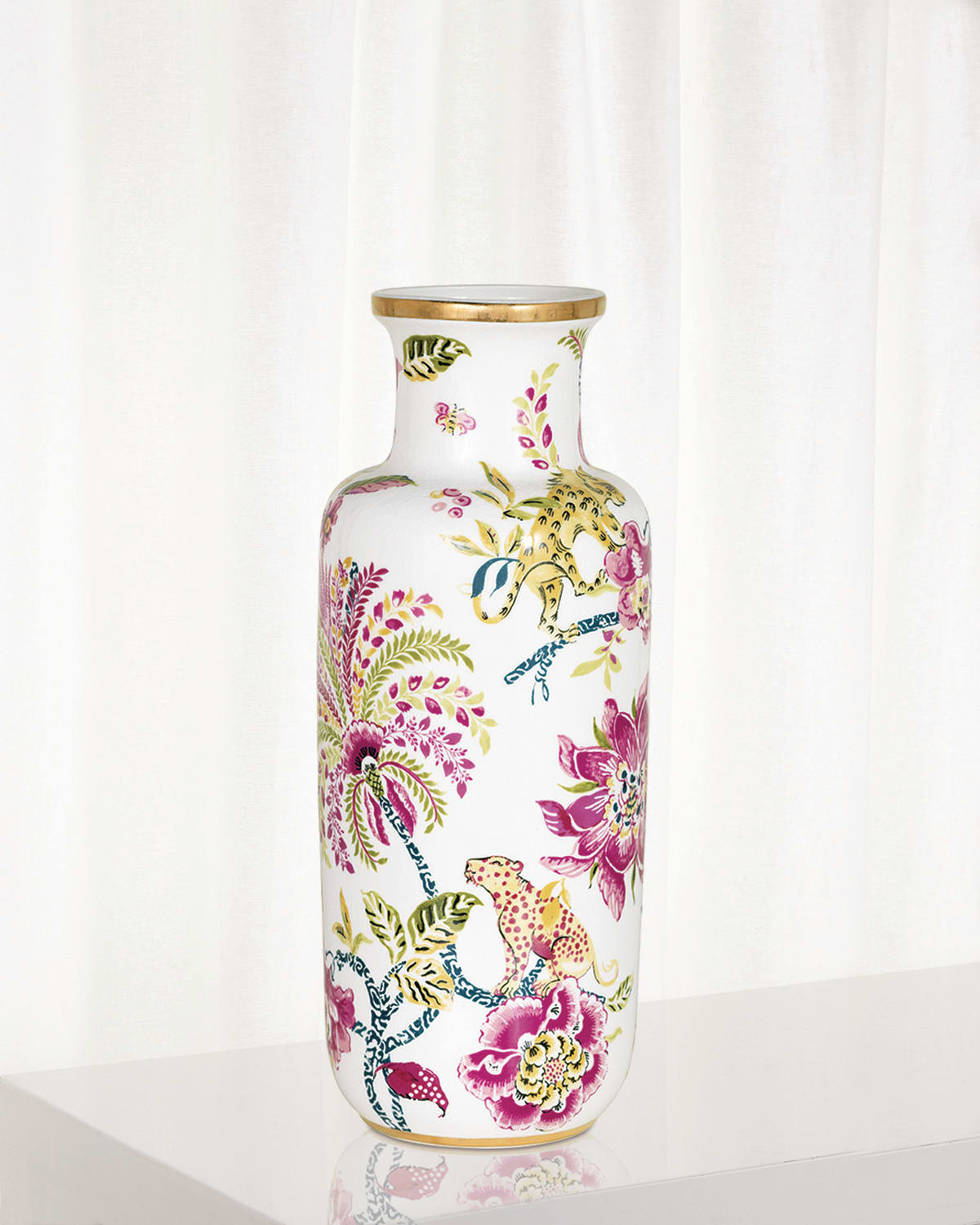 Port 68 Braganza Jewel Vase In White/pink